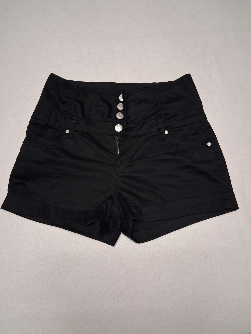 Bluenotes High-Waist Black Button-Front Women’s Shorts